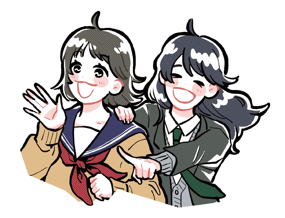 学生2人のイラスト