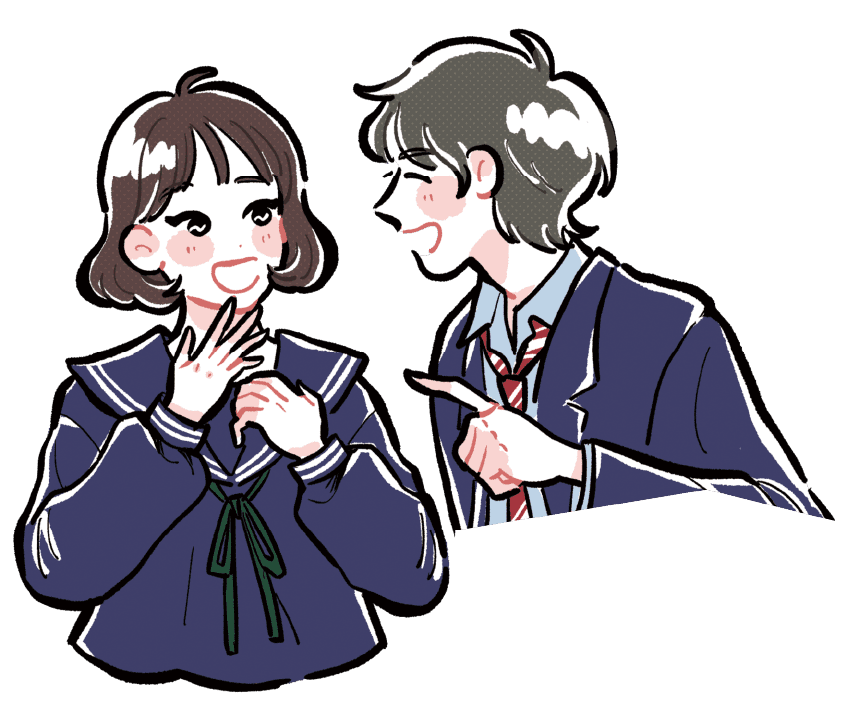 学生2人のイラスト